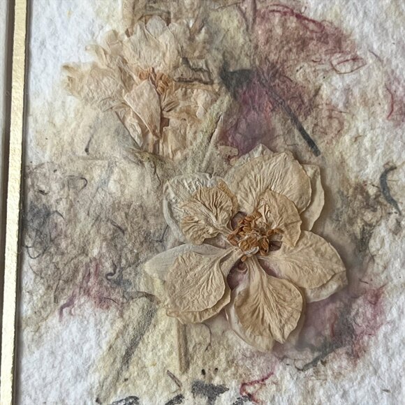 Original Kathryn Reith Blake Floral Art Wildflowers Larkspur Gold Framed Signed - Picture 2 of 8